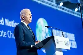 Le Président Joe Biden à la cérémonie d'ouverture.