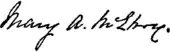 signature de Mary Arthur McElroy