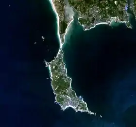 Quiberon vue du ciel, NASA.