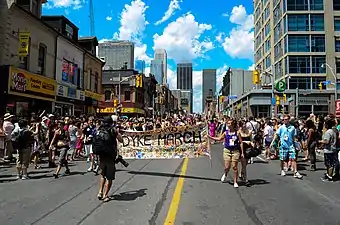 Cortège de la Dyke March de Toronto en 2012.