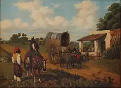 Un alto en la pulpería (Halte devant l’épicerie de campagne, vers 1860)