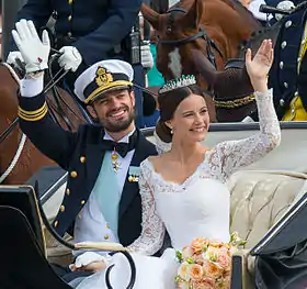 Le prince Carl Philip de Suède et La princesse Sofia de Suède  après leur mariage.