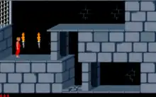 Deux mods du jeu sous MS-DOS : changement de la couleur des briques et changement de la couleur des vêtements du héros.