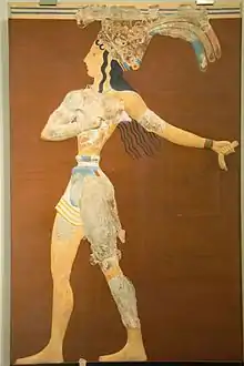 Suspensoir sur une fresque de Cnossos, civilisation minoenne