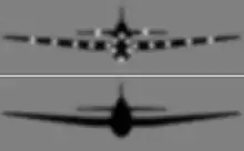 Diagram of Yehudi Lights showing how they raise a plane's brightness to match the sky