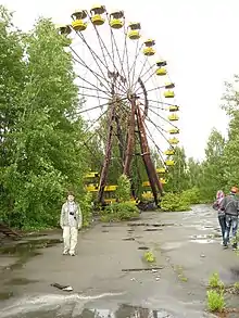 La grande roue du parc d'attractions de Prypiat à l'abandon, en 2013.