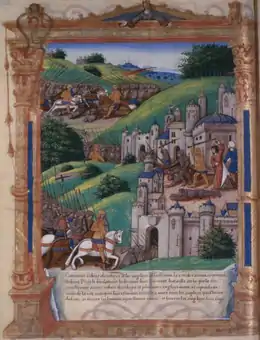 Prise de Vannes en 1342 (enluminure du XVe ou XVIe siècle)