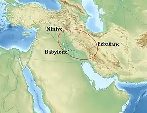 carte des anciens sites du Proche-Orient.