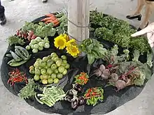 C'est un plateau de fruits et de légumes colorés.