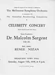 Affiche d'un concert donné par Renée Nizan en 1938 avec l'orchestre symphonique de Melbourne (dirigé par Sir Malcolm Sargent) au Town Hall de Melbourne