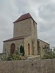 Ensemble original formé par le clocher et le porche.