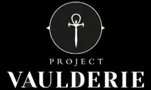 Project Vaulderie est inscrit en blanc sur un fond noir, sur deux lignes, et au-dessus figure une sorte de croix chrétienne.