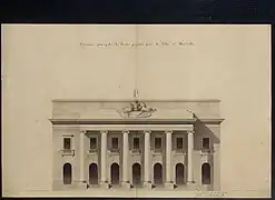 Plans originaux du Grand-Théâtre - 1784La façade.