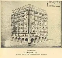 Projet d'hôtel, 1930.