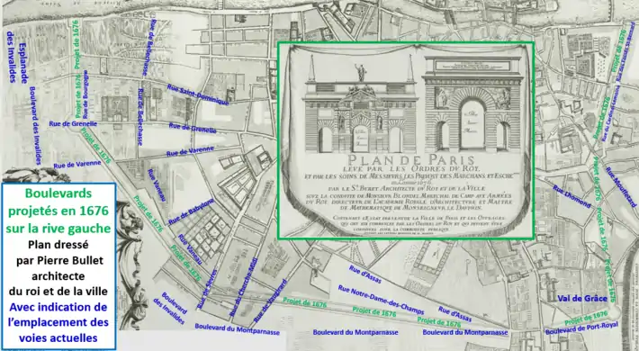 Premier projet de boulevard du midi en 1676