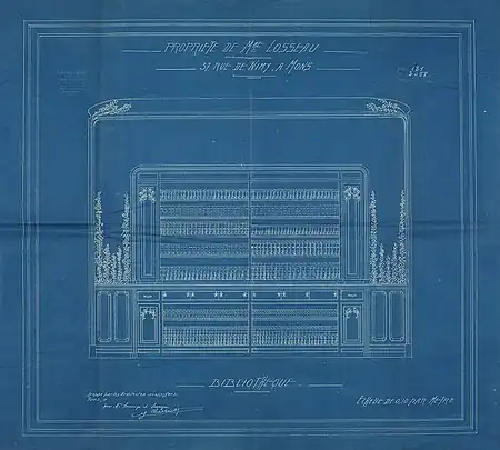 Projet de décor de la bibliothèque de Léon Losseau