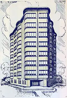 Projet d'immeuble, quartier des Nations, 1936