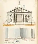 Projet de décor pour la Grotte, vers 1685. Non réalisé. Jules Hardouin-Mansart.