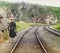 Aiguilleur Bachkirs sur la voie ferrée du  Transsibérien.