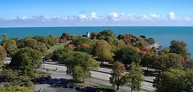 Promontory Point en automne (vue en direction de l'est).