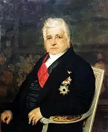 Prosper-Louis (1785 † 1861), fils du précédent, 7e prince et, Duc (allemand) d'Arenberg, 13e Duc d'Aerschot, 2e Duc de Meppen, 2e prince de Recklinghausen.