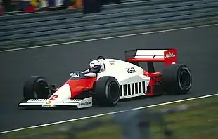 Photo d'Alain Prost au Grand Prix d'Allemagne 1985.
