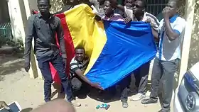 Des habitants de N'Djaména protestant contre ce viol en avril 2016.