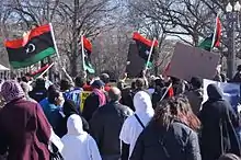 Manifestations contre le régime Kadhafi devant la Maison-Blanche, février 2011