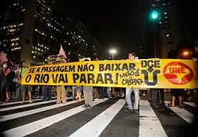 Protestations à Rio de Janeiro, au Brésil.