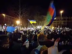 Manifestation pro-ukrainienne à Budapest (Hongrie).