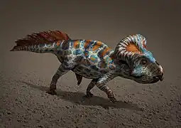 Vue d'artiste d'un Protoceratops.