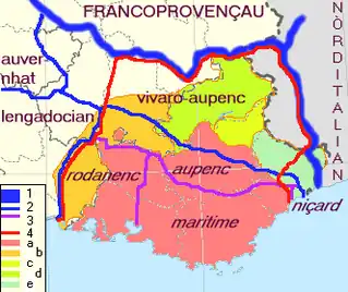Frontières linguistiques dans la Provence historique