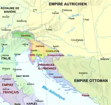 Les Provinces illyriennes de l'Empire napoléonien en 1813.