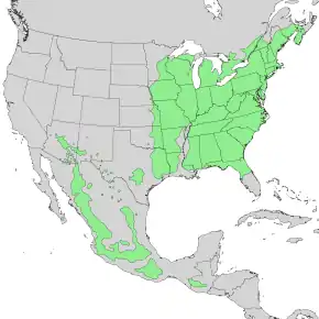 Description de l'image Prunus serotina range map 1.png.