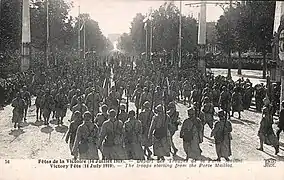 Le Défilé de la victoire le 14 juillet 1919, Avenue de la Grande Armée.