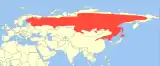 Aire de répartition du Polatouche de Sibérie