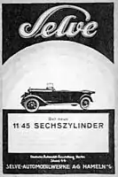 Publicité de la « Selve Automobilwerke AG »