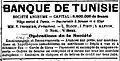 Publicité de la banque dans La Dépêche tunisienne du 9 juillet 1900.
