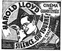  Publicité pour le film Silence on tourne au cinéma des Champs Elysées.