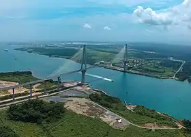 Le pont, vu du sud en avion