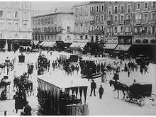 Photogramme tiré de Puerta del Sol, Madrid, vue no 260, tournée par Alexandre Promio en juin 1896.