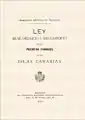 Réédition du texte de la loi des ports francs des Canaries (1852)