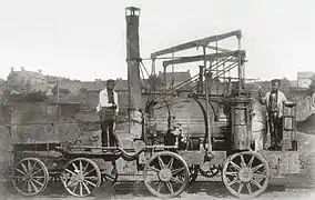La Puffing Billy, 1814, la première locomotive opérationnelle à adhérence.