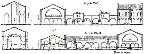 Plan des façades des bâtiments.