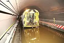 Train de pompage à la suite des inondations