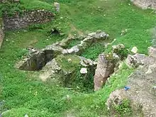 Exemple de tombes puniques à puits dans le parc des thermes d'Antonin à Carthage