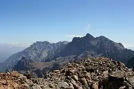 Vue du Monte Cinto depuis la Punta Minuta.