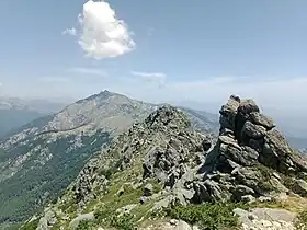 La Punta della Cappella depuis le sommet du Monte Formicula au sud.