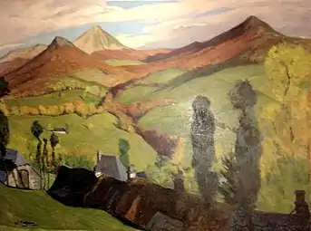 Attribué à Charles Jaffeux, Paysage de montagne, Puy Griou, œuvre non sourcée, localisation inconnue.