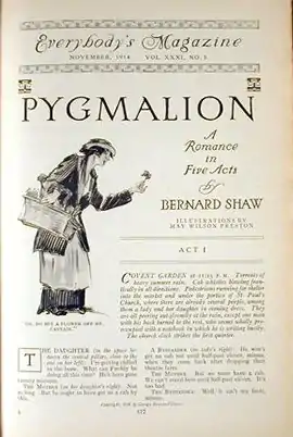 Première édition américaine de Pygmalion en 1914.